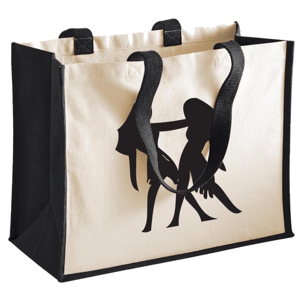 Jutetasche Zwillinge Sternzeichen 21 Liter Black