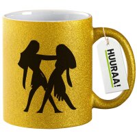 Glitzertasse Zwillinge Sternzeichen 330ml