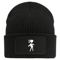 Beanie mit Patch I love Zombies Zombie Black