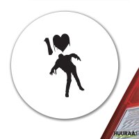 Aufkleber I love Zombies Zombie 10cm rund