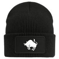 Beanie mit Patch Stier Sternzeichen Black