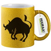 Glitzertasse Stier Sternzeichen 330ml