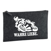 Kulturbeutel Wahre Liebe. Motorrad 1 Liter Charcoal