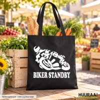 Jutebeutel Biker Standby Motorrad 10 Liter