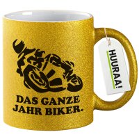 Glitzertasse Ganze Jahr Biker Motorrad 330ml