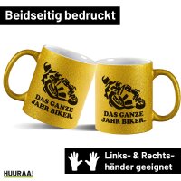 Glitzertasse Ganze Jahr Biker Motorrad 330ml