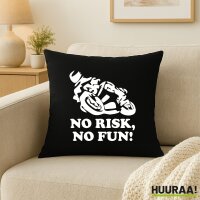 Kissen No risk, no fun Motorrad 40x40cm