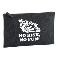 Kulturbeutel No risk, no fun Motorrad 1 Liter Charcoal
