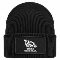 Beanie mit Patch Be bike. Think biker Motorrad Black