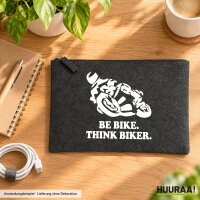 Kulturbeutel Be bike. Think biker Motorrad 1 Liter Charcoal