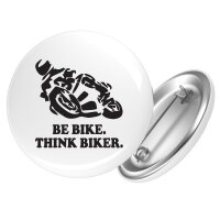 Button Be bike. Think biker Motorrad