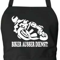 Sch&uuml;rze Biker au&szlig;er Dienst Motorrad