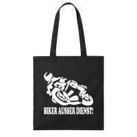 Jutebeutel Biker au&szlig;er Dienst Motorrad 10 Liter