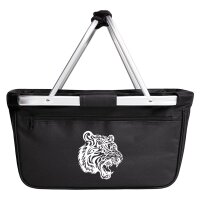 Einkaufskorb faltbar Tigerkopf Tribal 20 Liter Black