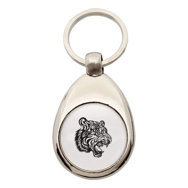 Schlüsselanhänger Tigerkopf Tribal