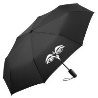 Regenschirm Buddha-Augen Symbol 98cm Schwarz