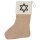 Weihnachtsstrumpf Davidstern Symbol Beige Jute