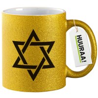 Glitzertasse Davidstern Symbol 330ml