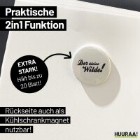 Magnet Der kleine Wilde! Schriftzug 59mm Kühlschrankmagnet