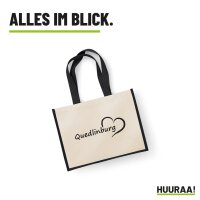 Jutetasche Quedlinburg Herz 21 Liter Black