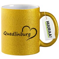 Glitzertasse Quedlinburg Herz 330ml