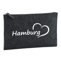Kulturbeutel Hamburg Herz 1 Liter Charcoal
