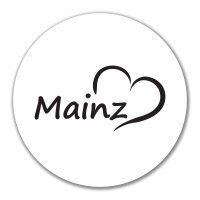 Aufkleber Mainz Herz 10cm rund