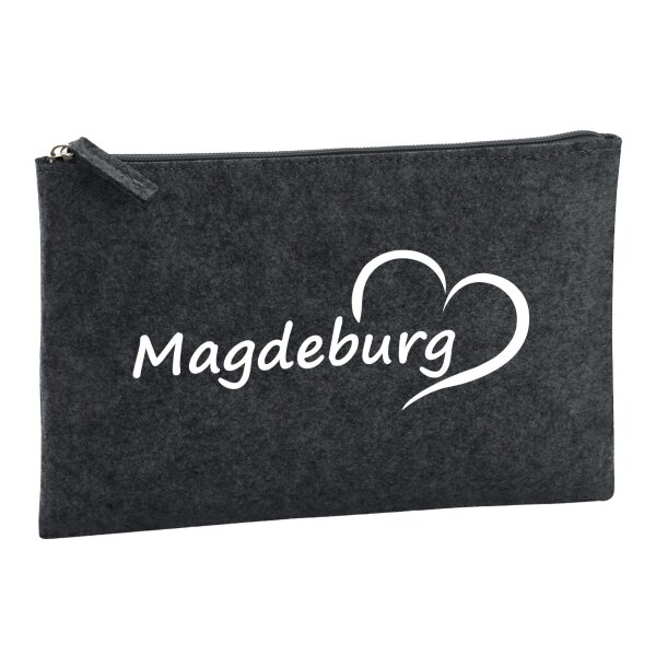 Kulturbeutel Magdeburg Herz 1 Liter Charcoal
