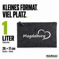 Kulturbeutel Magdeburg Herz 1 Liter Charcoal