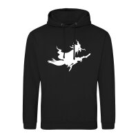 Unisex Hoodie Fliegende Hexe Silhouette