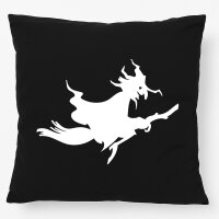 Kissen Fliegende Hexe Silhouette 40x40cm