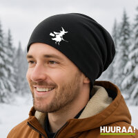 Beanie Hexe auf Besen Silhouette