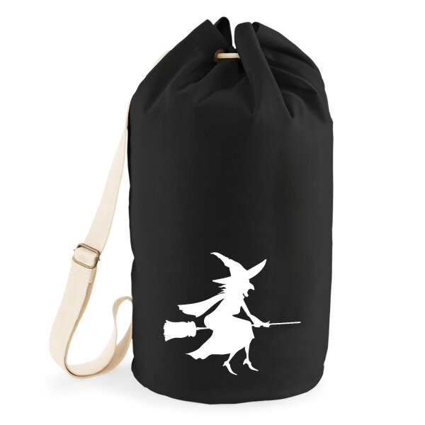 Seesack Hexe auf Besen Silhouette 20 Liter Black