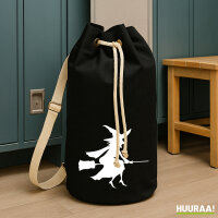 Seesack Hexe auf Besen Silhouette 20 Liter Black