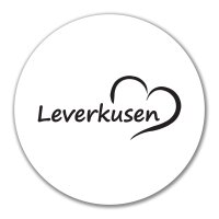 Aufkleber Leverkusen Herz 10cm rund