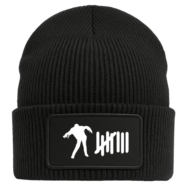 Beanie mit Patch Zombie Strichliste Black