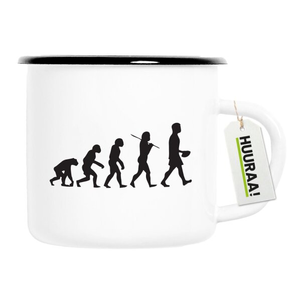 Emaille Tasse Evolution Football 300ml Vintage