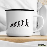Emaille Tasse Evolution Football 300ml Vintage