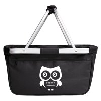 Einkaufskorb faltbar Eule Comic 20 Liter Black