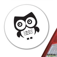 Aufkleber Eule Comic 10cm rund