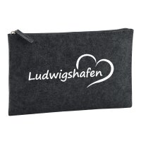 Kulturbeutel Ludwigshafen Herz 1 Liter Charcoal