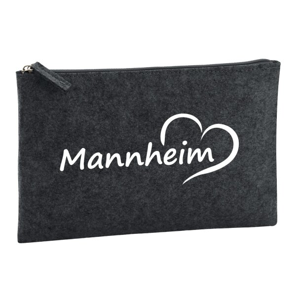 Kulturbeutel Mannheim Herz 1 Liter Charcoal