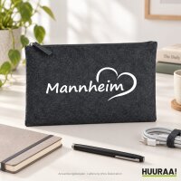 Kulturbeutel Mannheim Herz 1 Liter Charcoal
