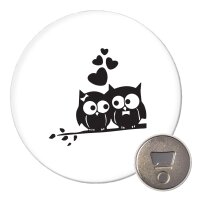 Magnet Eulenpaar Herzen 59mm K&uuml;hlschrankmagnet