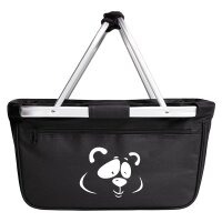 Einkaufskorb faltbar Pandakopf Comic 20 Liter Black