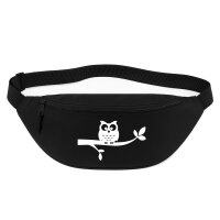Bauchtasche Eule auf Ast Comic 2,5 Liter Black