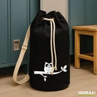 Seesack Eule auf Ast Comic 20 Liter Black