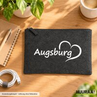 Kulturbeutel Augsburg Herz 1 Liter Charcoal