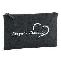 Kulturbeutel Bergisch Gladbach Herz 1 Liter Charcoal
