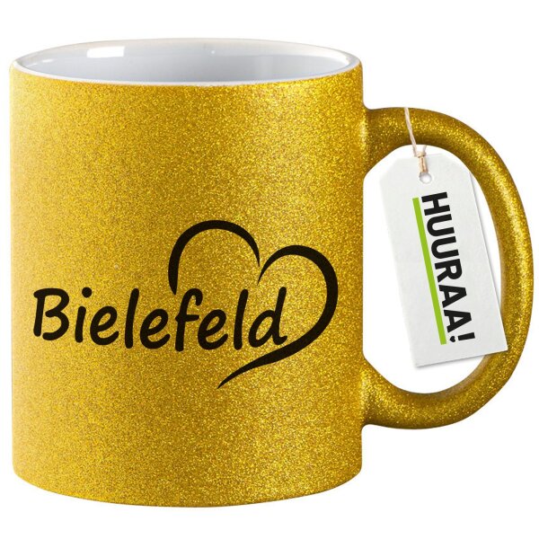 Glitzertasse Bielefeld Herz 330ml